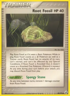Pokémon-Karte Wurzelfossil 080/092