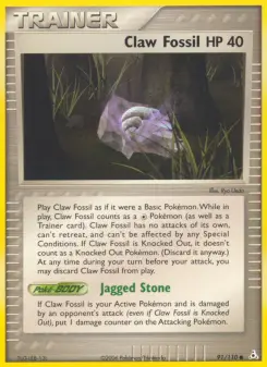 Pokémon-Karte Klauenfossil 091/110