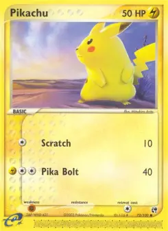 Pokémon-Karte Pikachu 072/100