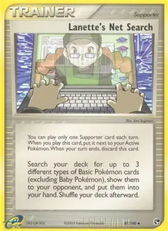 Pokémon-Karte Lanettes Internetsuche 087/100