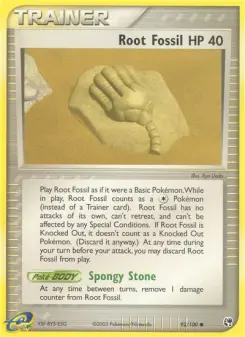 Pokémon-Karte Wurzelfossil 092/100