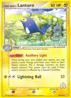 Pokémon-Karte Team Aquas Lanturn 028/095