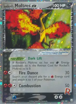 Pokémon-Karte Rocket's Moltres ex 100/109