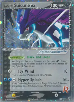 Pokémon-Karte Rocket's Suicune ex 105/109