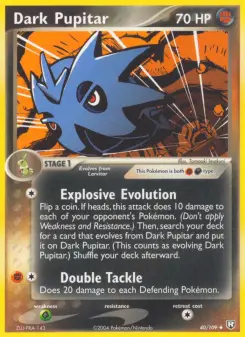 Pokémon-Karte Dark Pupitar 040/109