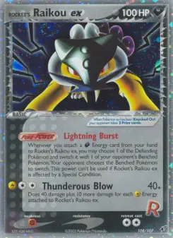 Pokémon-Karte Rockets Raikou ex 108/107