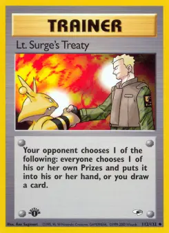 Pokémon-Karte Lt. Surge's Treaty 112/132