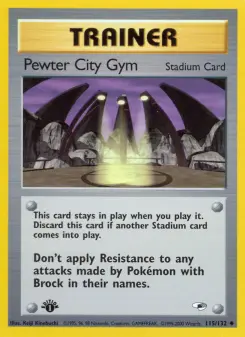 Pokémon-Karte Pewter City Gym 115/132