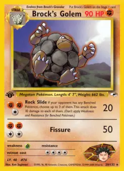 Pokémon-Karte Brock's Golem 020/132