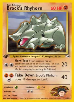 Pokémon-Karte Brock's Rhyhorn 022/132