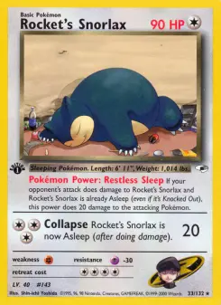 Pokémon-Karte Rocket's Snorlax 033/132