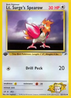 Pokémon-Karte Lt. Surge's Spearow 052/132