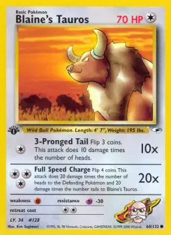 Pokémon-Karte Blaine's Tauros 064/132