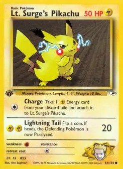 Pokémon-Karte Lt. Surge's Pikachu 081/132