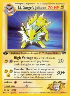 Pokémon-Karte Lt. Surge's Jolteon 028/132