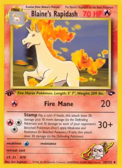 Pokémon-Karte Blaine's Rapidash 033/132
