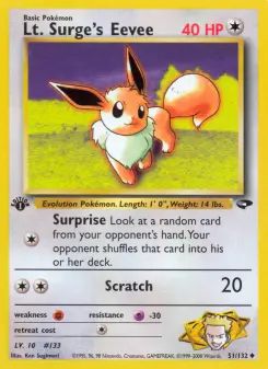 Pokémon-Karte Lt. Surge's Eevee 051/132