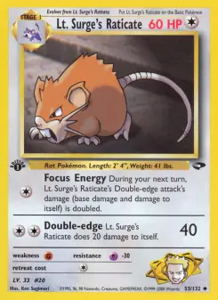 Pokémon-Karte Lt. Surge's Raticate 053/132