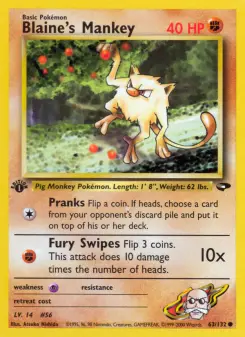 Pokémon-Karte Blaine's Mankey 063/132