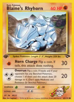 Pokémon-Karte Blaine's Rhyhorn 065/132