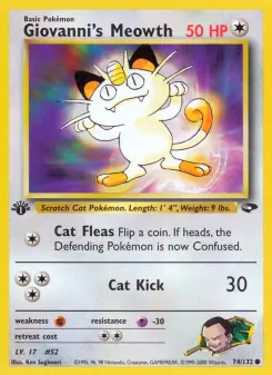 Pokémon-Karte Giovanni's Meowth 074/132
