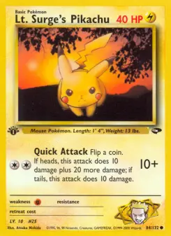 Pokémon-Karte Lt. Surge's Pikachu 084/132