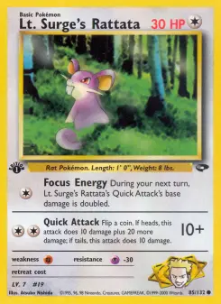 Pokémon-Karte Lt. Surge's Rattata 085/132