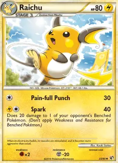 Pokémon-Karte Raichu 033/090