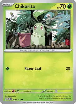 Pokémon-Karte Chikorita 008/132
