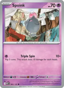 Pokémon-Karte Spoink 062/132
