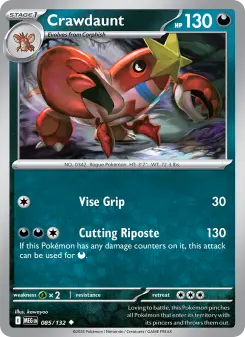 Pokémon-Karte Crawdaunt 085/132