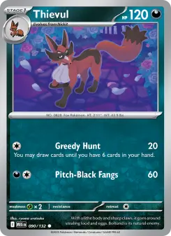 Pokémon-Karte Thievul 090/132