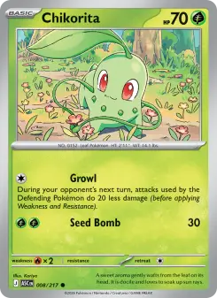 Pokémon-Karte Chikorita 008/217
