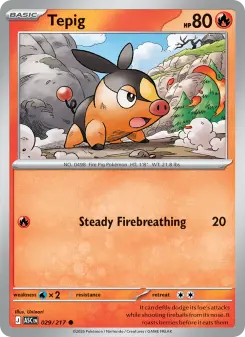 Pokémon-Karte Tepig 029/217