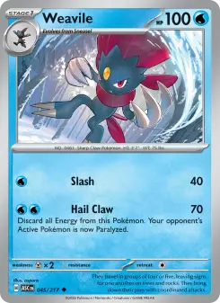 Pokémon-Karte Weavile 045/217