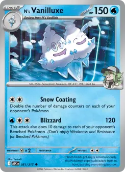 Pokémon-Karte N's Vanilluxe 051/217