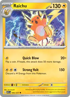 Pokémon-Karte Raichu 056/217