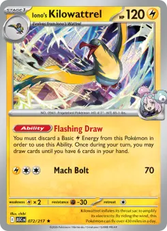 Pokémon-Karte Iono's Kilowattrel 072/217