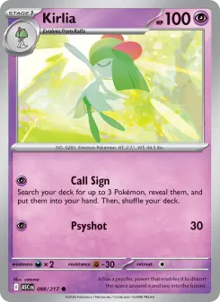 Pokémon-Karte Kirlia 088/217