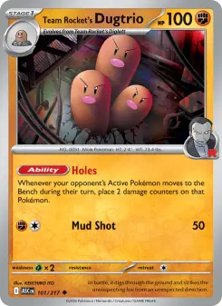 Pokémon-Karte Team Rocket's Dugtrio 101/217