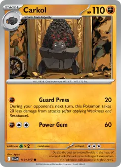 Pokémon-Karte Carkol 119/217