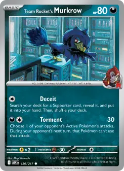 Pokémon-Karte Team Rocket's Murkrow 126/217
