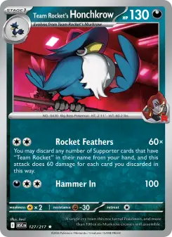 Pokémon-Karte Team Rocket's Honchkrow 127/217