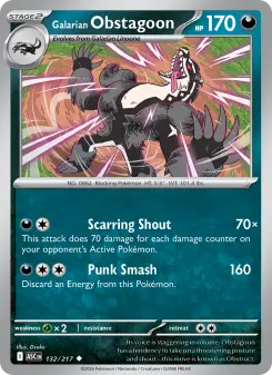 Pokémon-Karte Galarian Obstagoon 132/217