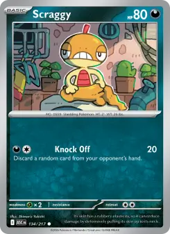 Pokémon-Karte Scraggy 134/217