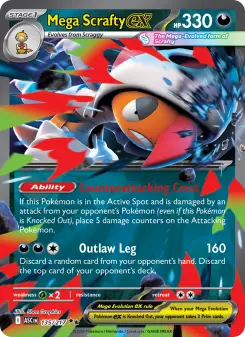 Pokémon-Karte Mega Scrafty ex 135/217