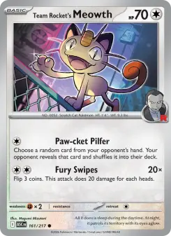 Pokémon-Karte Team Rocket's Meowth 161/217