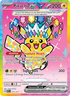 Pokémon-Karte Pikachu ex 277/217