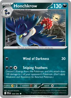 Pokémon-Karte Honchkrow 058/094
