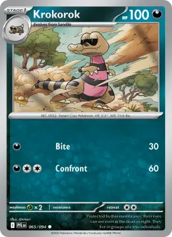 Pokémon-Karte Krokorok 065/094